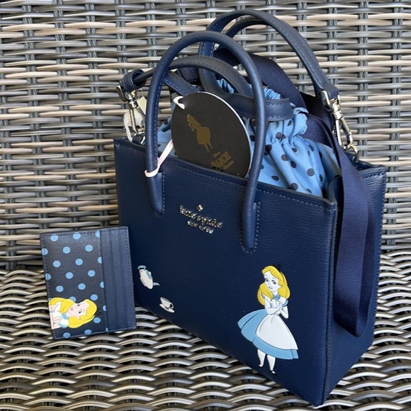disney x kate spade NY alice in wonderland shopper crossbody bag & card holder - Picture 10 of 16